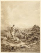 Landscape with Figure in Foreground, circa 1840. Illustration for Samuel Roger's poem 