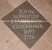 Memorial to Harrison in Westminster Abbey